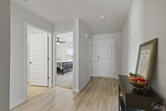 foyer entrance featuring light hardwood / wood-style flooring