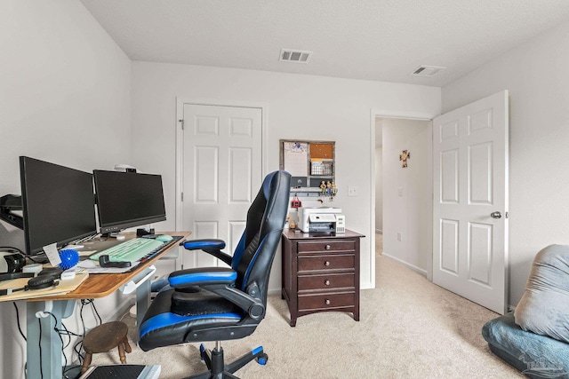 view of carpeted office space