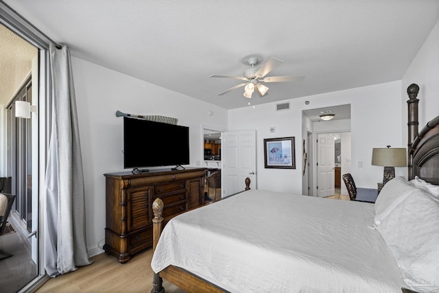 850 Ft Pickens Rd Unit 1230, Pensacola Beach, FL 32561 - bedroom featuring light wood-style floors and a ceiling fan