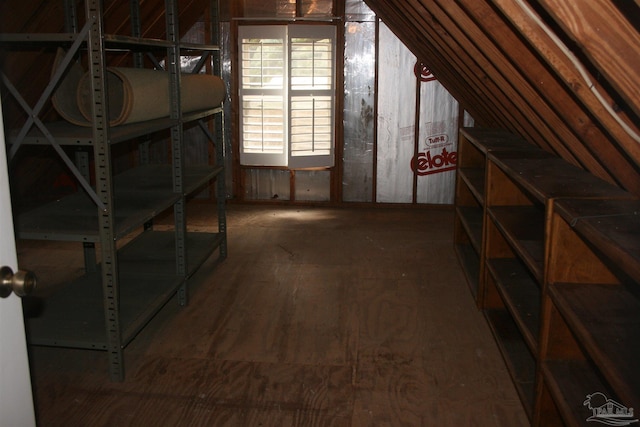 view of unfinished attic