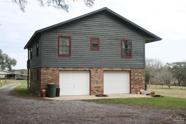 view of home's exterior featuring a garage