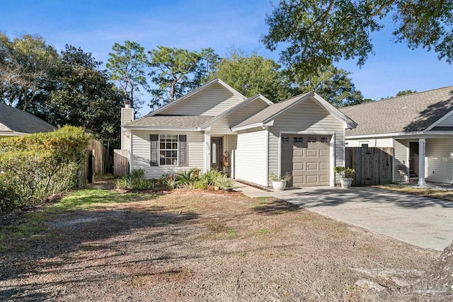 ranch-style home with a garage