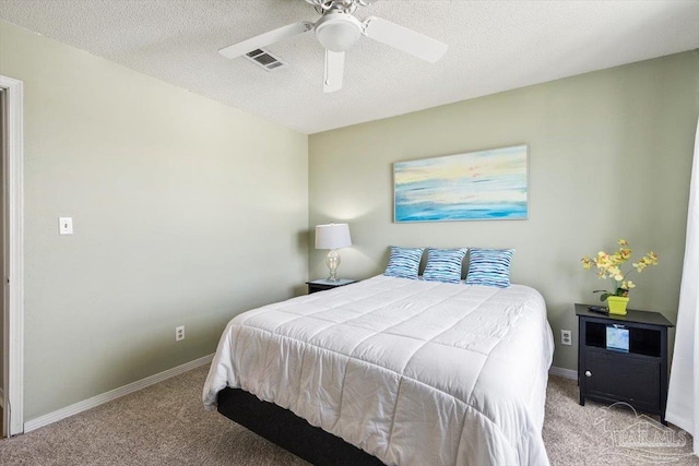 1440 Paradise Point Dr Unit 13, Navarre Beach, FL 32566 - carpeted bedroom featuring a textured ceiling and a ceiling fan