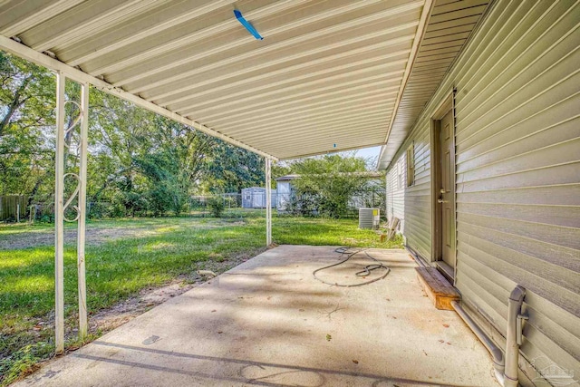 view of patio / terrace featuring central AC unit