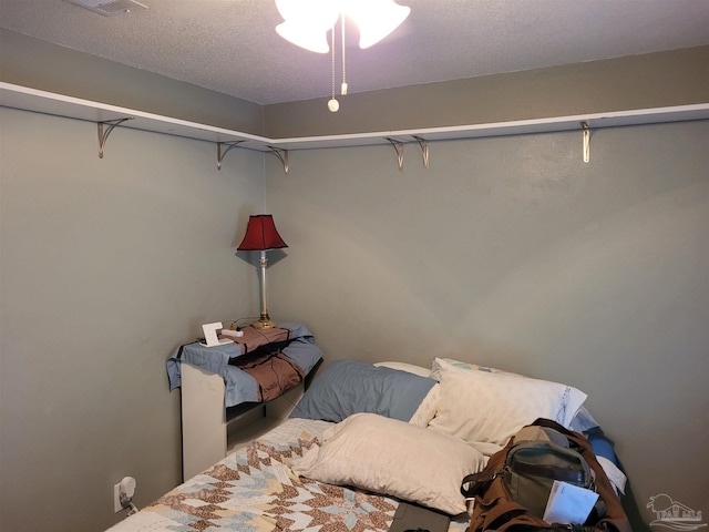 bedroom with a textured ceiling