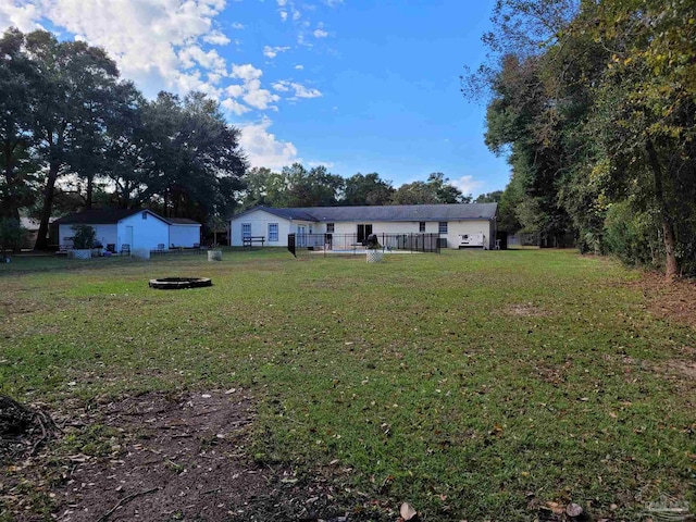 exterior space with a front lawn