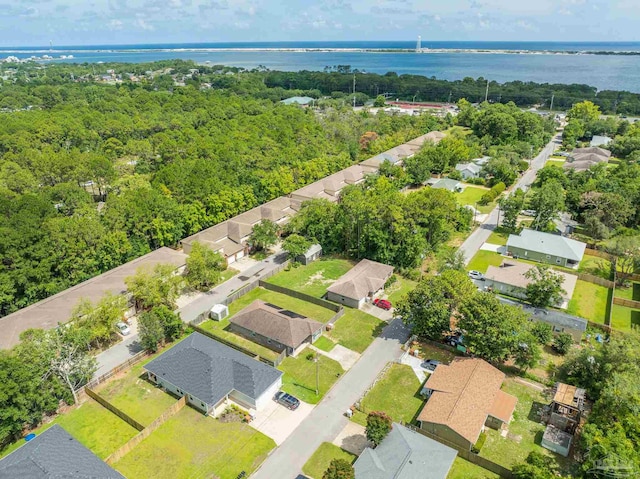 2188 Janet St, Navarre, FL 32566 - aerial perspective of suburban area featuring a large body of water