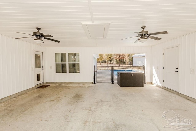 interior space with concrete floors