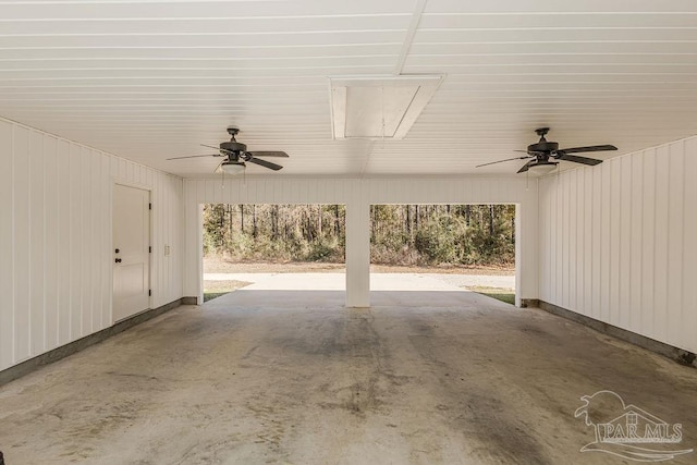 view of patio featuring ceiling fan