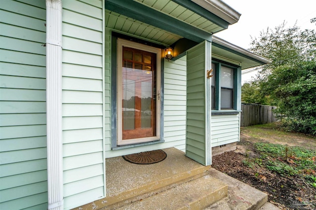 view of doorway to property