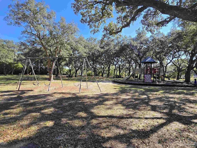 view of yard with a playground