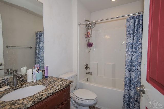 5800 Providence Loop, Pensacola, FL 32526 - bathroom featuring vanity, toilet, and shower / bath combo with shower curtain