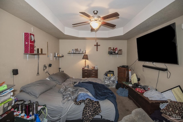 5800 Providence Loop, Pensacola, FL 32526 - bedroom with carpet flooring, a tray ceiling, and ceiling fan