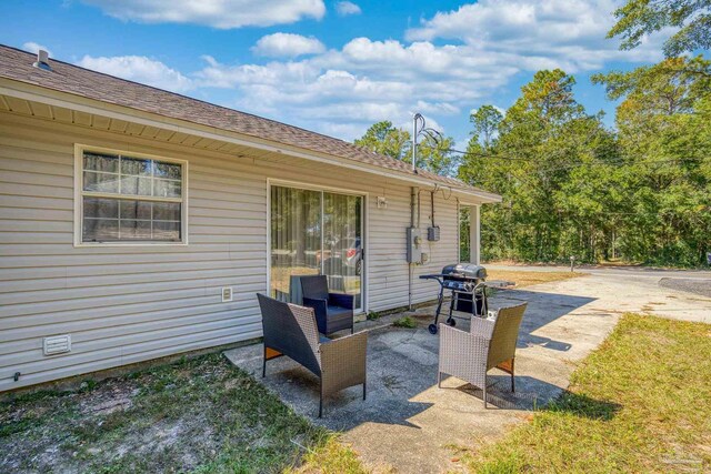 view of patio / terrace with a grill