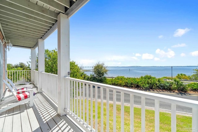 balcony with a water view