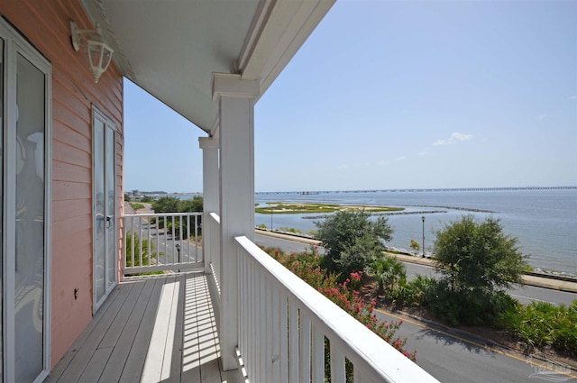 balcony with a water view