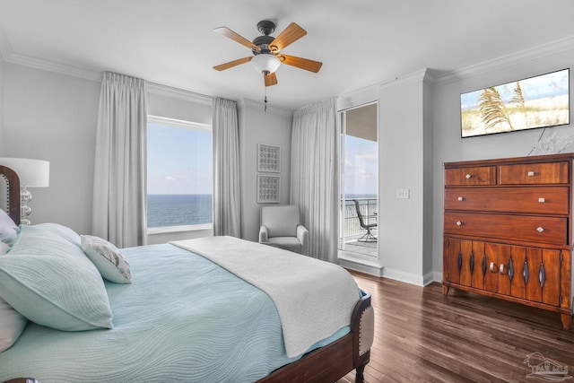 13621 Perdido Key Dr Unit 1504-E, Perdido Key, FL 32507 - bedroom with multiple windows, ornamental molding, and access to exterior