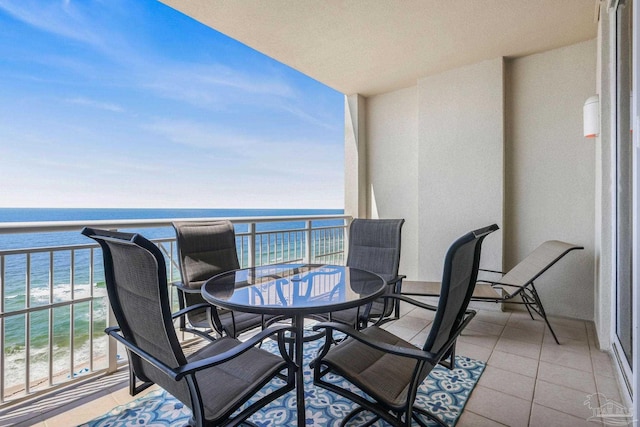13621 Perdido Key Dr Unit 1504-E, Perdido Key, FL 32507 - balcony featuring outdoor dining area, a view of the beach, and a water view