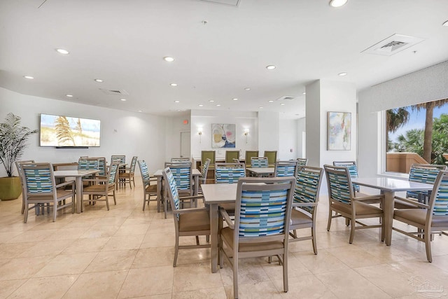 13621 Perdido Key Dr Unit 1504-E, Perdido Key, FL 32507 - dining area featuring recessed lighting, visible vents, and light tile patterned floors