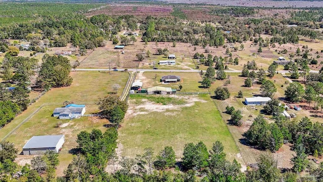 aerial view featuring a rural view