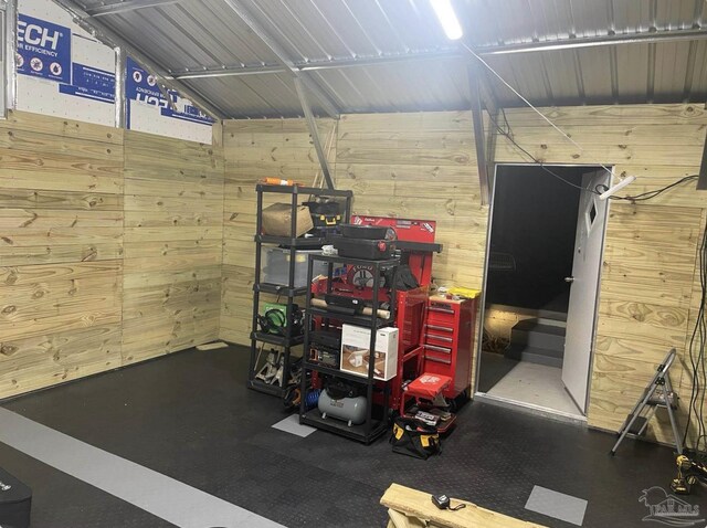 202 Henry St, Pensacola, FL 32507 - garage with wood walls