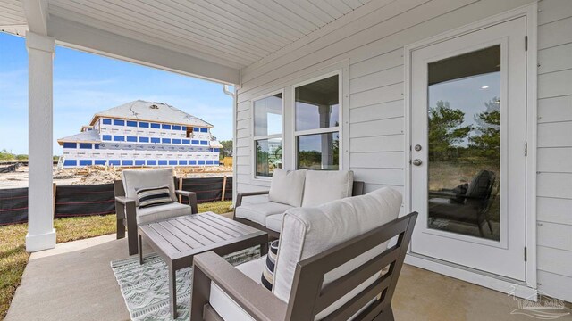 view of patio with outdoor lounge area