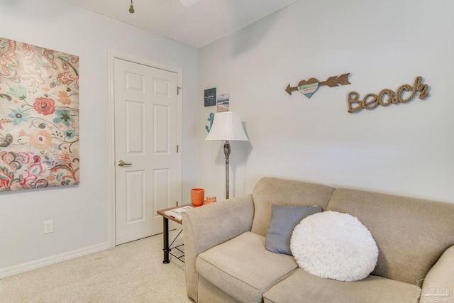 sitting room with carpet