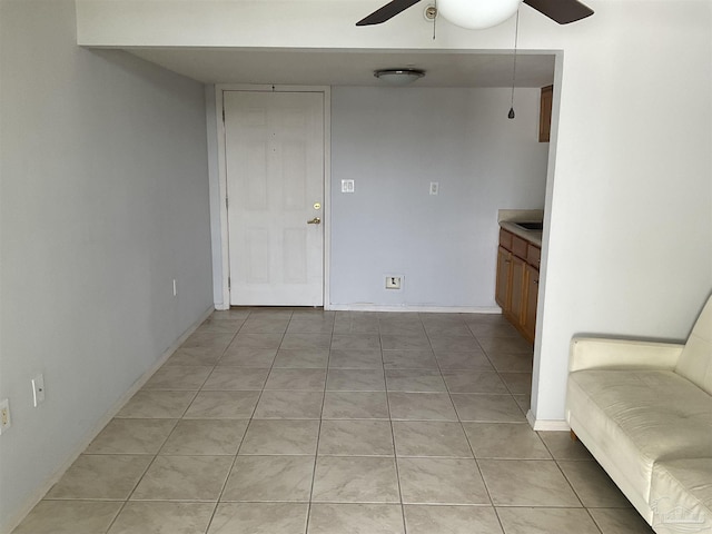 interior space with light tile patterned floors