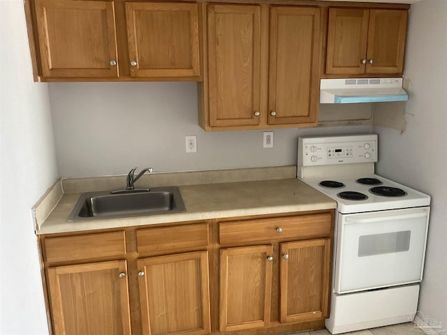 kitchen with sink and electric stove