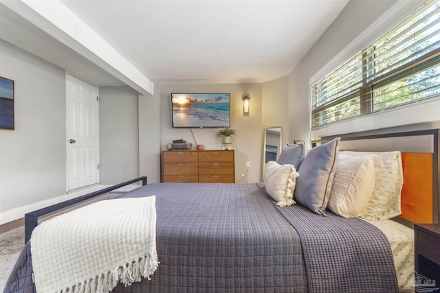 bedroom with hardwood / wood-style flooring