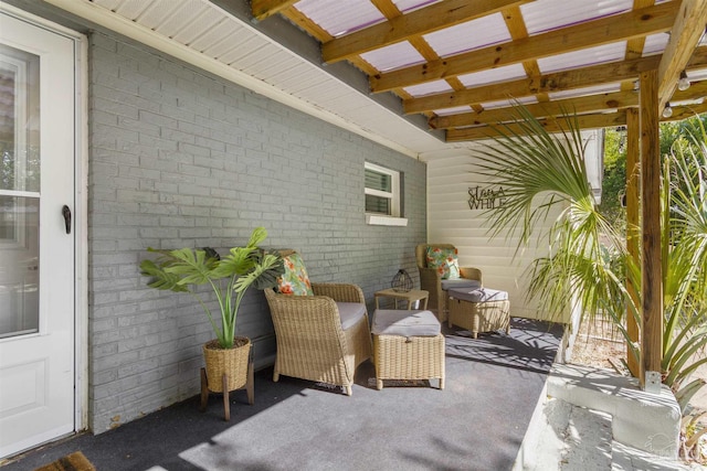 view of patio / terrace with a pergola