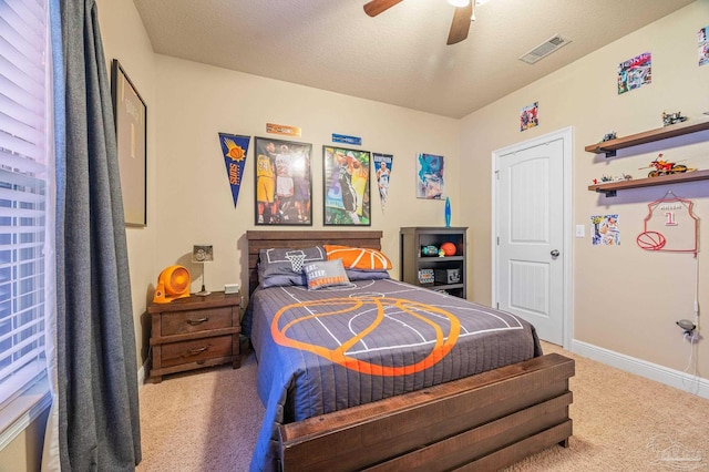 8847 Salt Grass Dr, Pensacola, FL 32526 - bedroom with visible vents, a ceiling fan, carpet, and baseboards