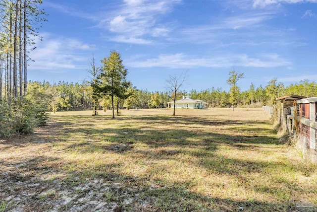 view of yard with a rural view