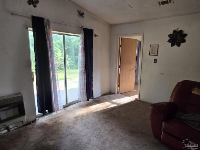35 N Cypress St, Mcdavid, FL 32568 - carpeted living area with heating unit and a textured ceiling