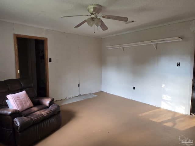 35 N Cypress St, Mcdavid, FL 32568 - unfurnished living room featuring a ceiling fan and concrete floors