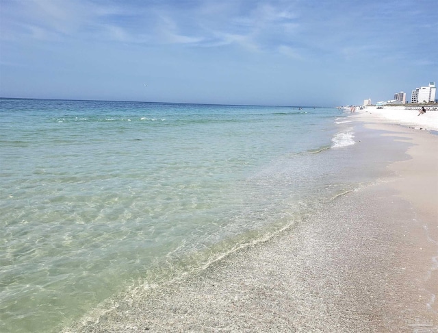 property view of water with a beach view
