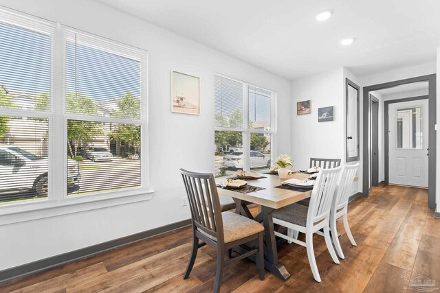 dining area featuring hardwood / wood-style floors