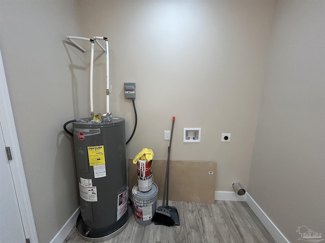 utility room with water heater