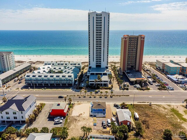 521 W Beach Blvd Unit 702, Gulf Shores, AL 36542 - drone / aerial view featuring a water view and a beach view