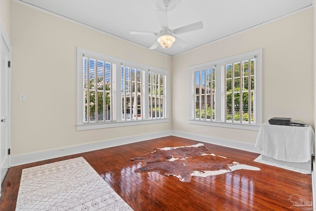 1703 E Avery St, Pensacola, FL 32503 - unfurnished room featuring ceiling fan, wood finished floors, and crown molding