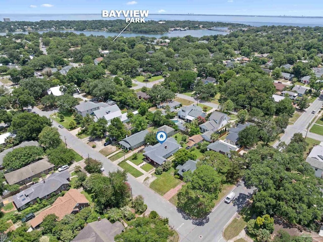 1703 E Avery St, Pensacola, FL 32503 - aerial overview of property's location featuring a nearby body of water and nearby suburban area