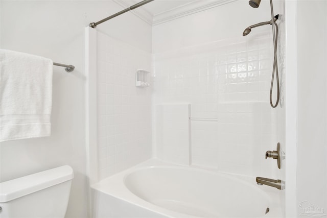 17075 Perdido Key Dr Unit 4E, Pensacola, FL 32507 - bathroom featuring toilet, tub / shower combination, and ornamental molding