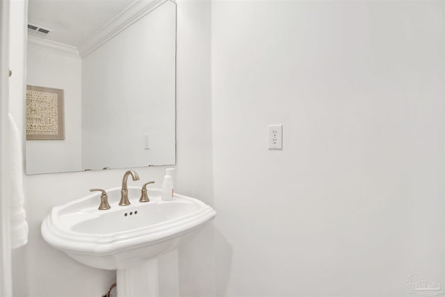 17075 Perdido Key Dr Unit 4E, Pensacola, FL 32507 - bathroom featuring ornamental molding and a sink