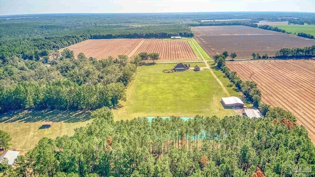 bird's eye view featuring a rural view