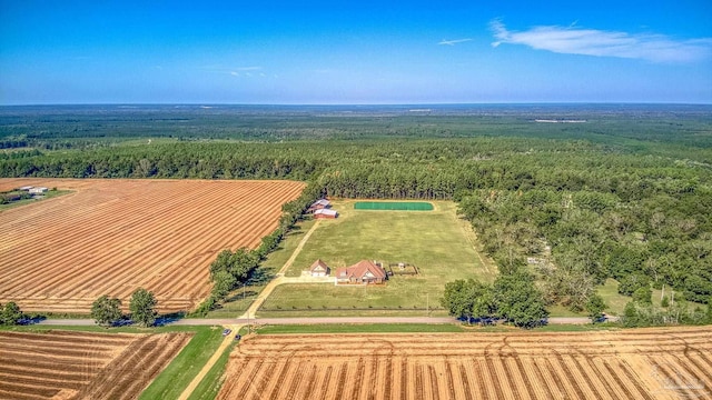 aerial view featuring a rural view