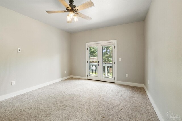 277 Seamarge Ln, Pensacola, FL 32507 - empty room featuring light colored carpet, baseboards, and a ceiling fan