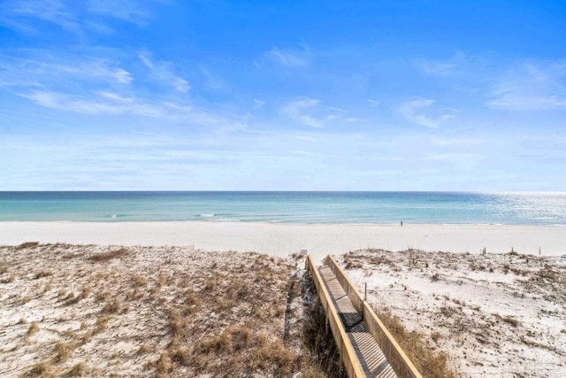 water view featuring a beach view