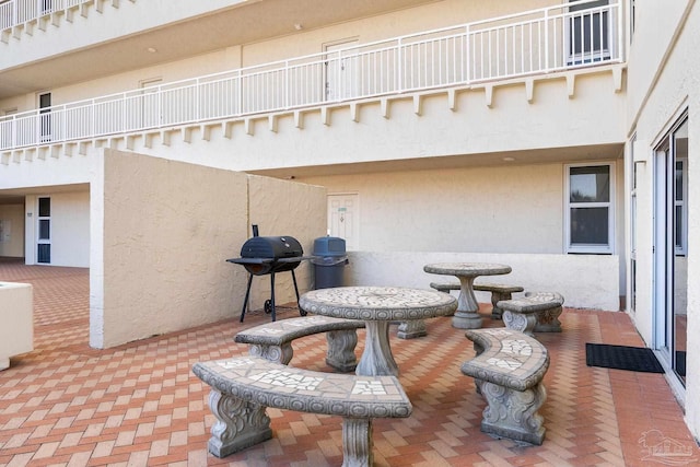 view of patio with area for grilling