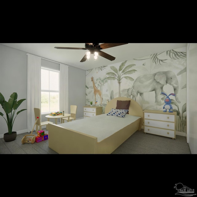 bedroom with ceiling fan