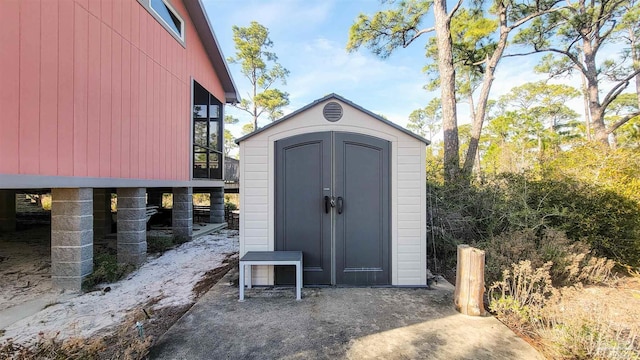 view of shed